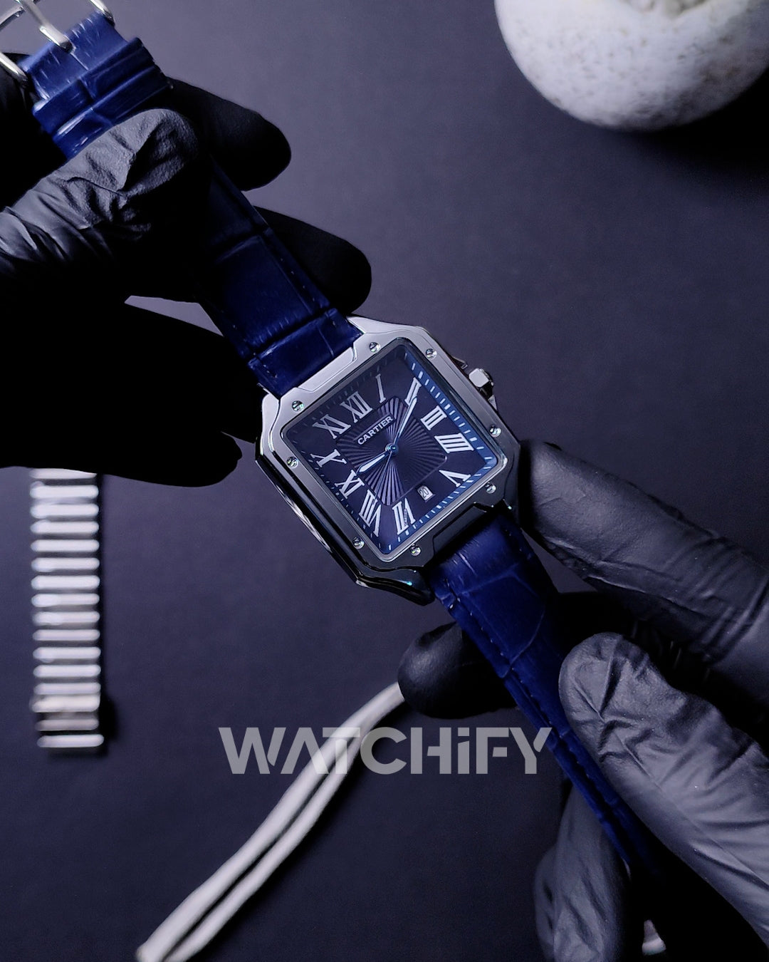 Cartier Leather Dial Blue