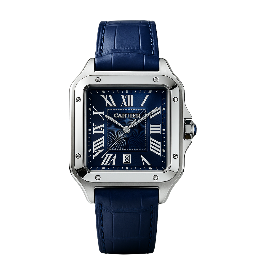 Cartier Leather Dial Blue